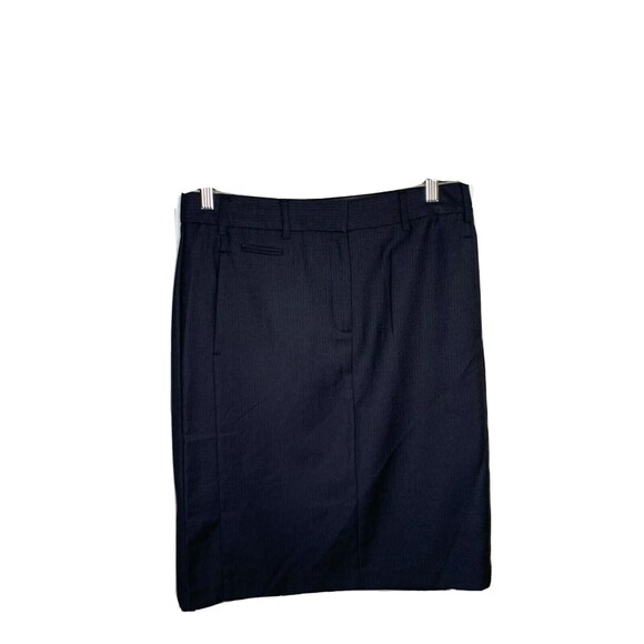 MNG Skirt Womens 6 Black Light Blue Very Subtle Pinstripe Career NEW - Picture 1 of 6
